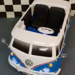 12 volt VW T1 kinder bus 2.4G RC bediening blauw